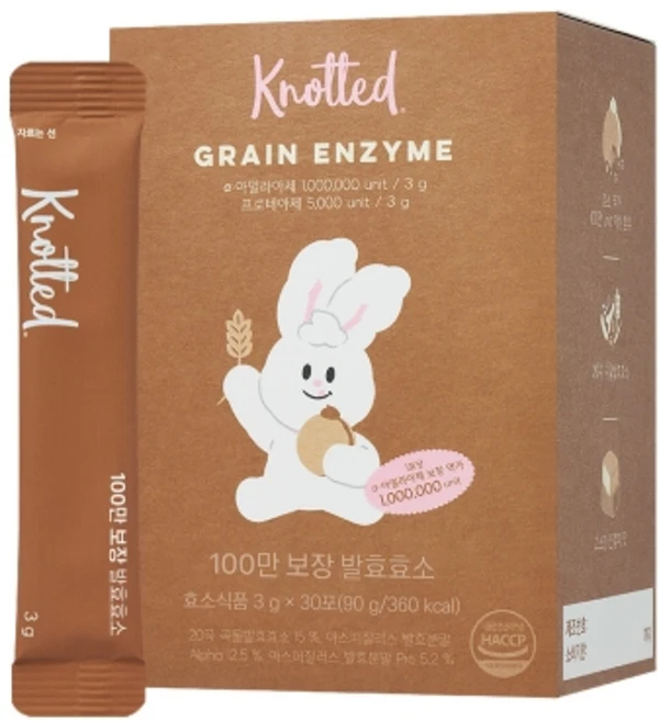 네추럴라이즈 노티드 100만 보장 곡물발효효소 30p, 90g, 3개 - 쿠팡