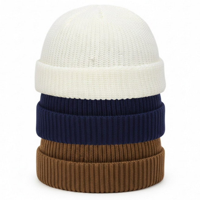 남자 여자 니트 골지 숏비니 3개