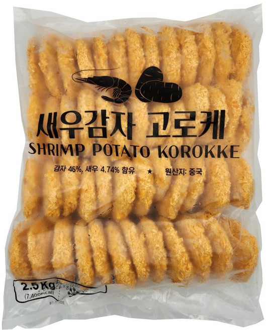 농우 새우감자 고로케(업소용) 50g x 50개, 2.5kg, 1개