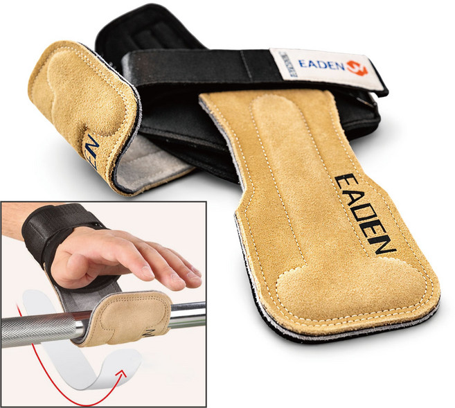 더디짐 헬스 스트랩 이지 그립 형상기억합금 천연 소가죽 손목보호대 굳은살 방지 헬스 장갑, 1개, 베이지