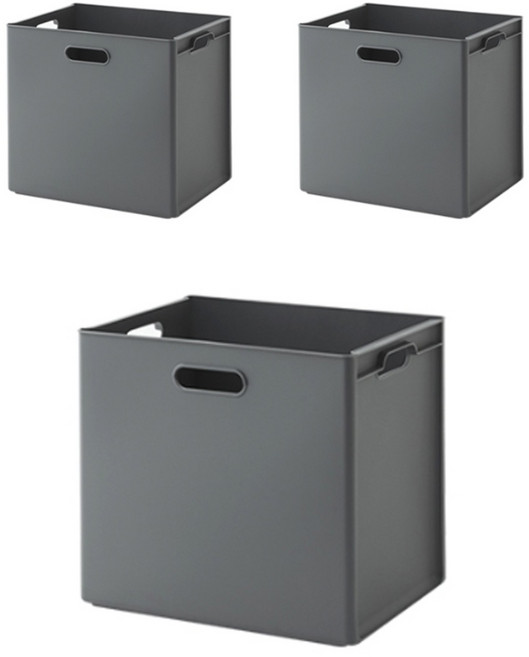 한샘 폴리 큐브 바스켓, 다크그레이, 3개