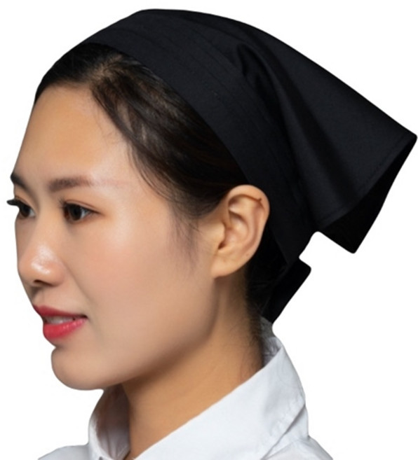 473LAB 찍찍이(벨크로) 주방 위생 두건, A01-블랙 1개입, 1개