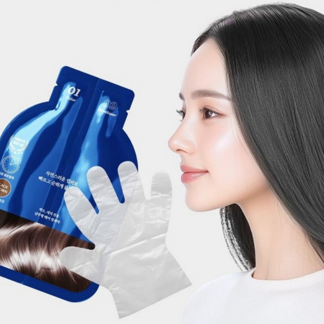 염색가인 흰머리 새치 커버 염색 샴푸 염색약 특허성분 3분 간편염색제 샴푸형, 10개, 내추럴블랙