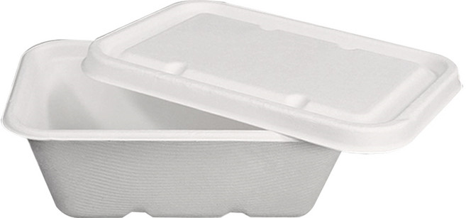 [그린몰]펄프용기 DBH-750 500개 백색 용기+펄프 뚜껑 세트 HC, 1세트