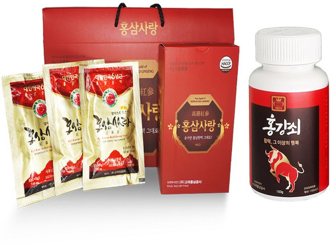 홍삼사랑20포/진한 홍삼원액(60ml20포/스틱10g 80포수준)과 홍강쇠(구기자.오미자 복분자 토사자 사상자 산수유 야관문)의 만남, 1개