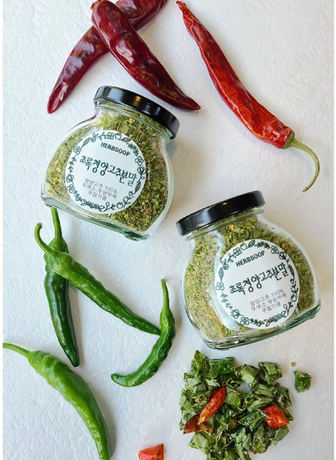 초록청양고추분말(국내산 100% 칼칼한 맛 매콤한 맛 매운탕 된장찌개 해장라면 마라탕), 1개, 35g