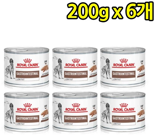 로얄캐닌 독 가스트로 인테스티널 로우팻 인 캔 기능성사료, 6개, 200g - 쿠팡