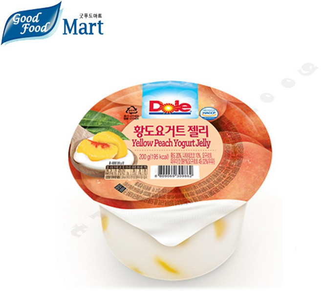 돌 황도요거트 컵젤리 1개입, 200g, 6개