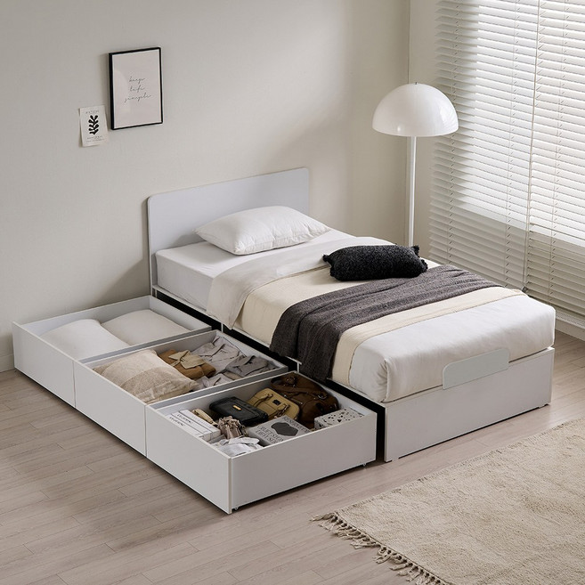 동서가구 토리 빅서랍 수납침대 SS (매트 제외) DF645703, 화이트