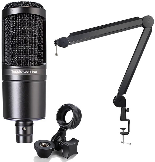 오디오테크니카 Audio-Technica AT2020 콘덴서 마이크-고급형 관절스탠드KIT XLR케이블 동봉