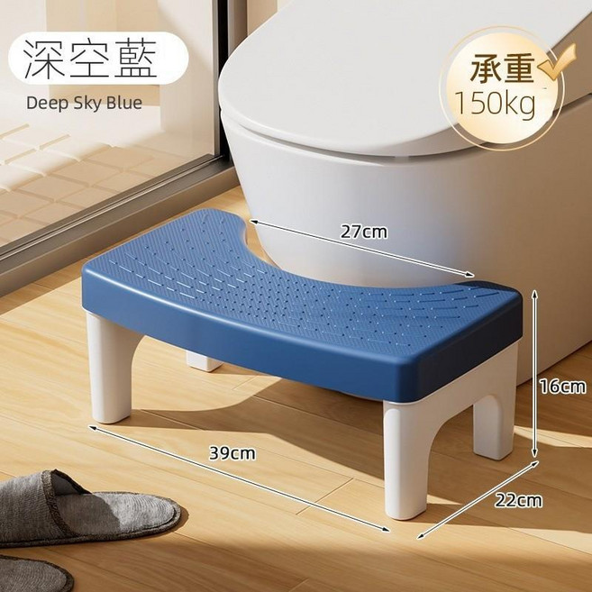 馬桶凳蹲便神器 家用衛生間增高洗手墊腳凳子浴室防滑 兒童踩腳凳, 111款踩腳凳藍色,散裝