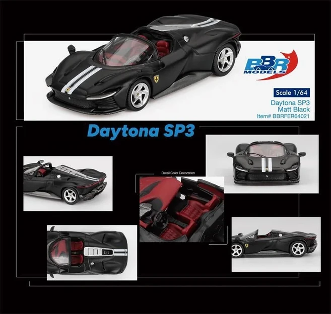 [사전 ] BBR 1:64 Daytona SP3 매트 블랙 812 Competizione Tailor Made Yellow Cilindri Ro Imola Red 다, 02 SP3 Matte Black