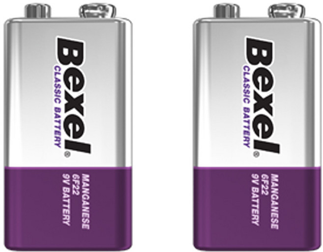 벡셀 망간 9볼트 건전지 (6F22 / 9V), 2개, 1개입