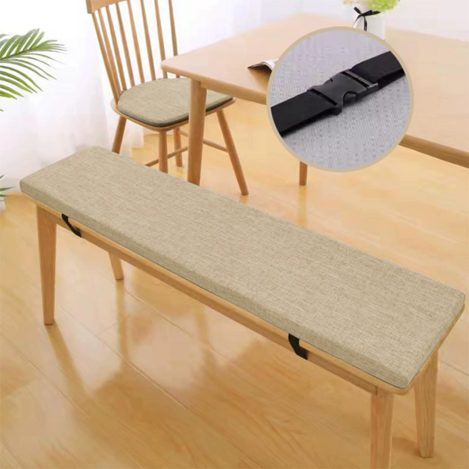 FOWOD 벤치 의자 방석 메모리폼 긴의자 전용 논슬립 쿠션, X-다크베이지
