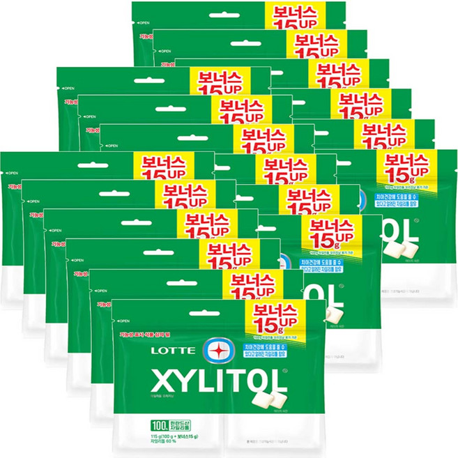 롯데 자일리톨 오리지널 추잉껌 (리필) 115g(100g+보너스15g) /자일리톨 60%, 115g, 18개