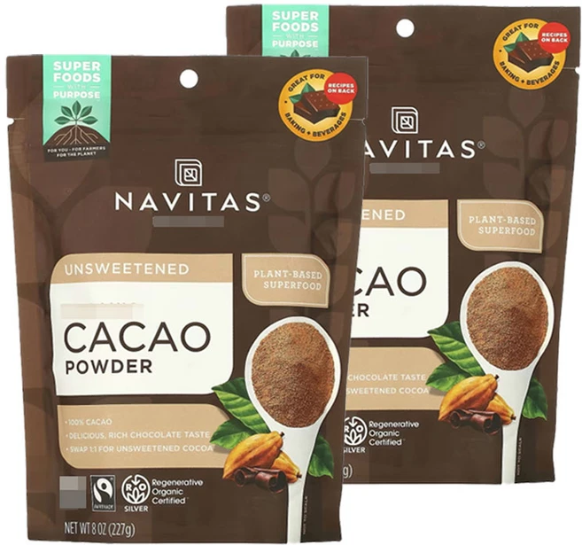 Navitas Organics 나비타스 그린 슈퍼 푸드오가닉 카카오 파우더 Cacao Powder, 227g, 2개, 1개입 - 쿠팡