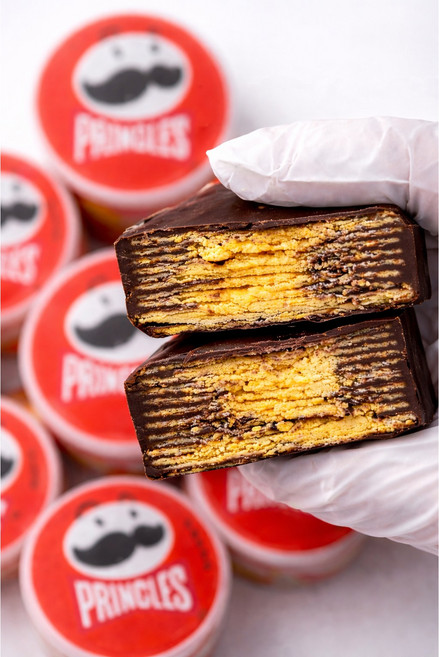 [봉동당] 초코블럭 감자칩 프링글스 치즈맛 간식 과자 초콜릿 선물 남친 여친 개별포장, 1개, 65g