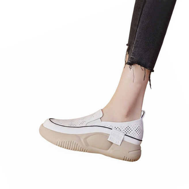 차쿠 여성 펀칭 운동화 컴포트 펀칭 편안 슬립온