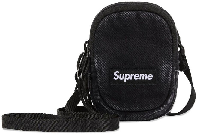슈프림 데님 미니 "블랙" 메신저 백