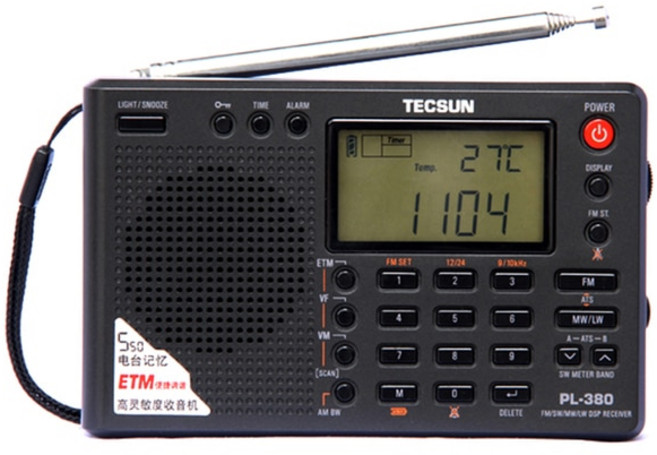 [RADIO]Tecsun PL-380 DSP PLL FM MW SW LW 디지털 스테레오 라디오 월드 밴드 수신기 휴대용 풀 소형, 01 Black