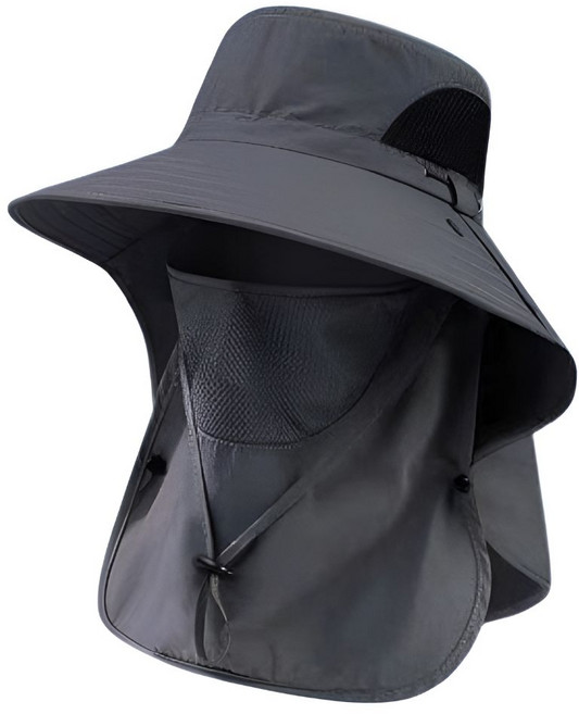 아토 올커버 마스크 모자 햇빛가리개 낚시 등산 스포츠 야외활동 골프 농사 밭일 벌초 자외선차단 일체형 선캡, 1개, 짙은 회색