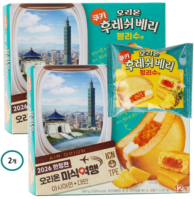 오리온 후레쉬베리 펑리수 12P, 360g, 2개