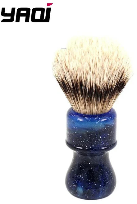 24MM Yaqi 신비한 공간 컬러 핸들 Silvertip 오소리 머리 매듭 남성용 면도 브러쉬