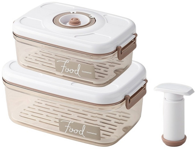 에쥬아 반찬통 밀봉용기 진공 냉장고 정리보관함 과일 주방 식품 저장 공기 펌프, 1세트