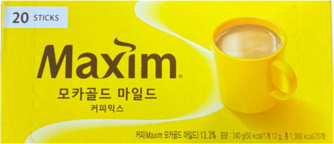 맥심 모카골드 마일드 커피믹스, 12g, 20개입, 10박스