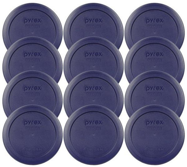 파이렉스 Pyrex 2 컵 블루 원형 보관 뚜껑커버 7200-PC 유리 믹싱 볼 전용 - 12 팩.