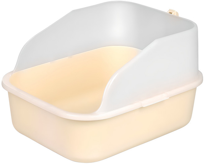 라온프리미엄 고양이 화장실 + 모래삽 세트, 아이보리, 1개