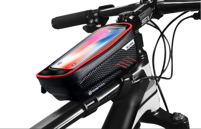 파라폭스 배달 오토바이 전동 퀵보드 접이식 자전거 핸들바 핸드폰 거치대 방수 파우치 지갑 가방, 1개, ph006블랙