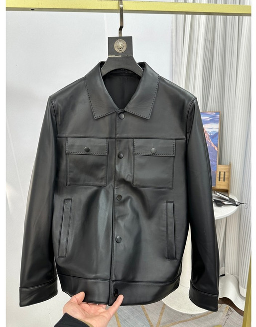 양가죽 자켓 블랙 봄 가을 겨울 캐주얼 남성용 레더 가죽 카라 재킷