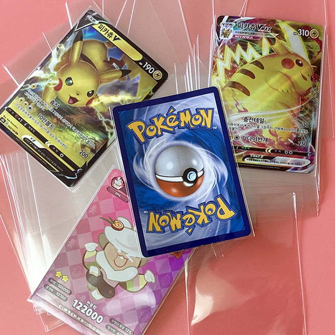 포켓몬 카드 슬리브 프로텍터 OPP 비닐 보관 투명 쿠키런 KBO카드 원피스, 200매
