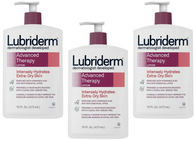 루브리덤 어드밴스드 테라피 로션 디플리 하이드레이트 엑스트라 드라이 스킨, 473ml, 3개