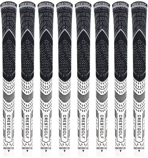 CRESTGOLF 골프 아이언 그립 반실그립 미끄럼방지 교체그립 골프채그립 표준형 9컬러 (8개 혹은 10개), 화이트, 1세트