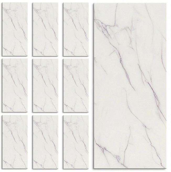 카로히포 접착식 붙이는 방수 타일 시트지 스티커 10개, 화이트마블