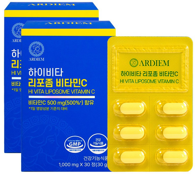 아르디엠 하이비타 리포좀 비타민C 500mg, 2개, 30정