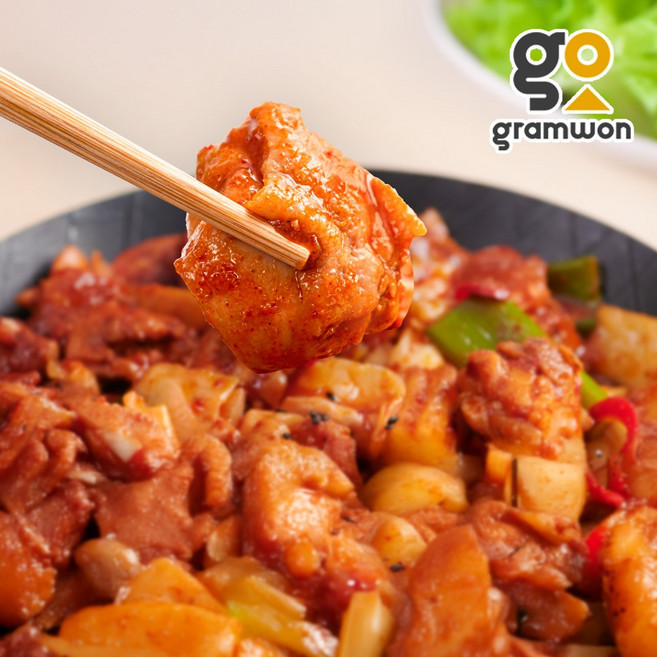 매콤 양념 닭갈비1kg 브라질 닭정육 뼈없는 순살, 양념 닭갈비 1Kg