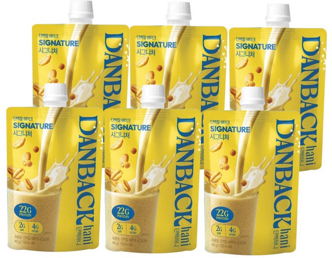 단백하니 단백질쉐이크 시그니처, 6개, 40g