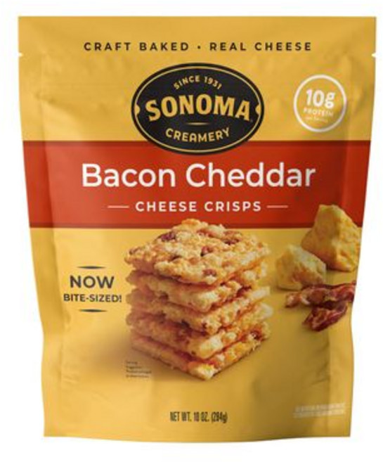 소노마 크리머리 - 치즈 크리스프 베이컨 체다 283g Sonoma Creamery - Cheese Crisps Bacon Cheddar 10 Oz (1 Count) |, 1개