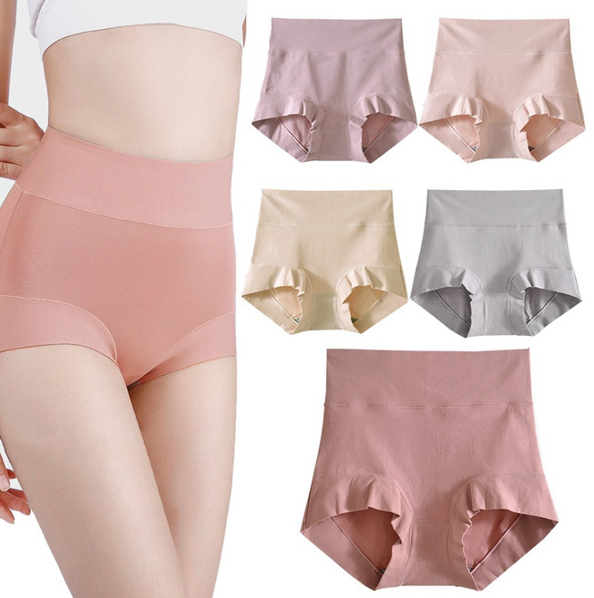 아이도스 여성 60수 하이웨스트 면 팬티 5종세트 여자 고탄력 코튼 데일리 팬티 스판 빅사이즈