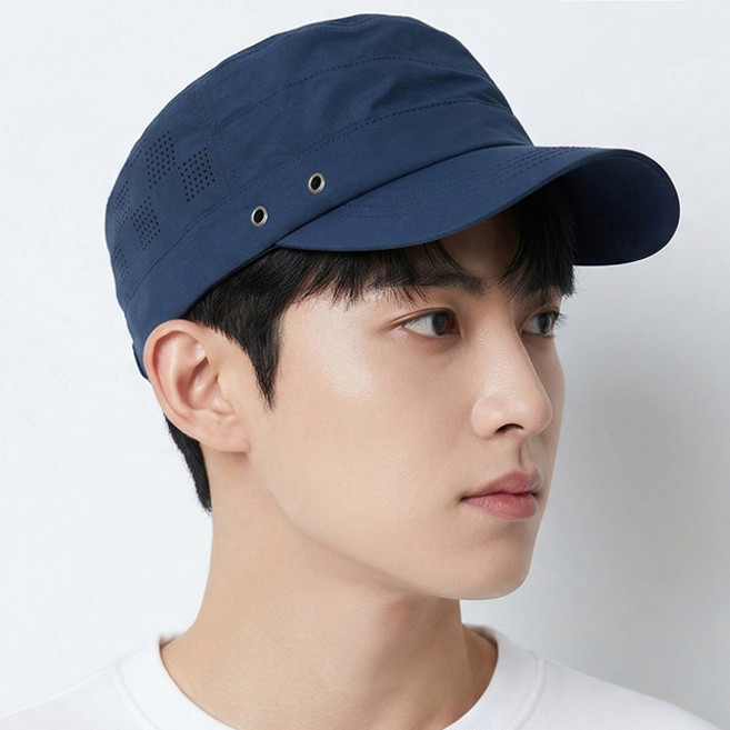 베이직엠 여름 메쉬 밀리터리 모자 군모 에어그리드 투 펀칭
