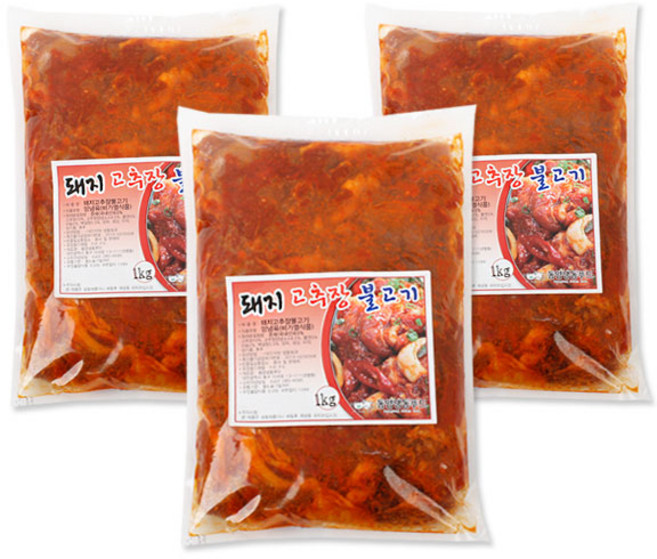 벅스웨이 국내산 돼지고추장불고기 1kg, 3개