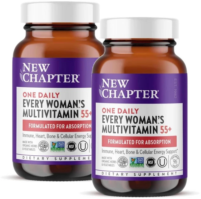 뉴챕터 55세이상 여성 원데일리 멀티비타민 New Chapter Women's Multivitamin 55 plus, 2개, 96정 - 쿠팡