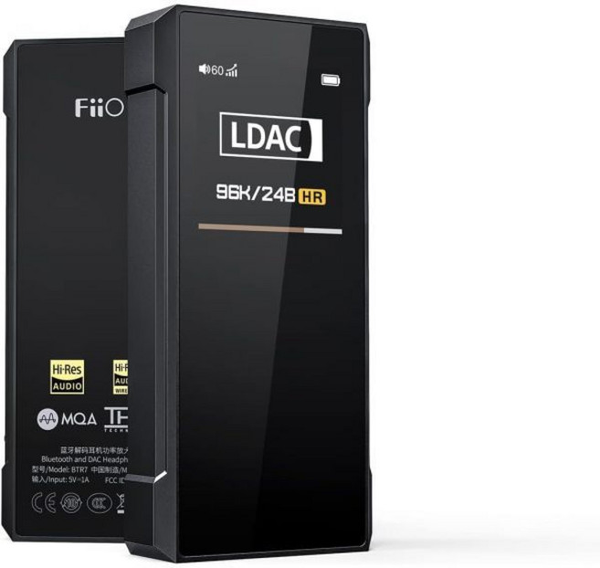 FiiO BTR7 헤드폰 앰프 블루투스 수신기 고해상도 휴대용 DAC 전화PC자동차가정용 오디오용 MQALDACaptX HD 384K32Bit DSD256 지원, BTR7-B-타입 C