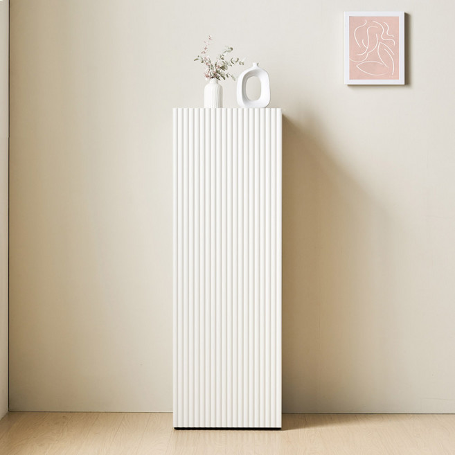 플로우 400 높은 수납장 템바보드 거실장 틈새 오브제장 다용도장, 연그레이