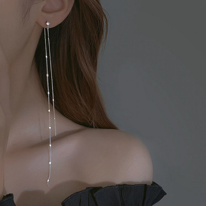 더블 투웨이 드롭 롱 귀걸이