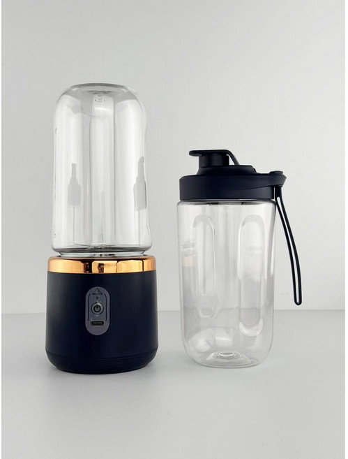 HOMIE 믹서기 2개 용기 휴대용 미니 믹서기 USB 충전식 무선 믹서기, 블루