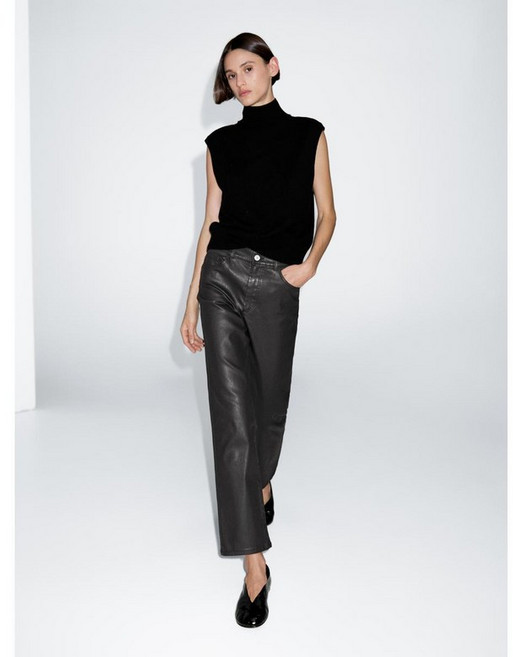 마시모두띠 브랜드관 하이웨이스트 스트레이트핏 왁싱 팬츠 05016516800